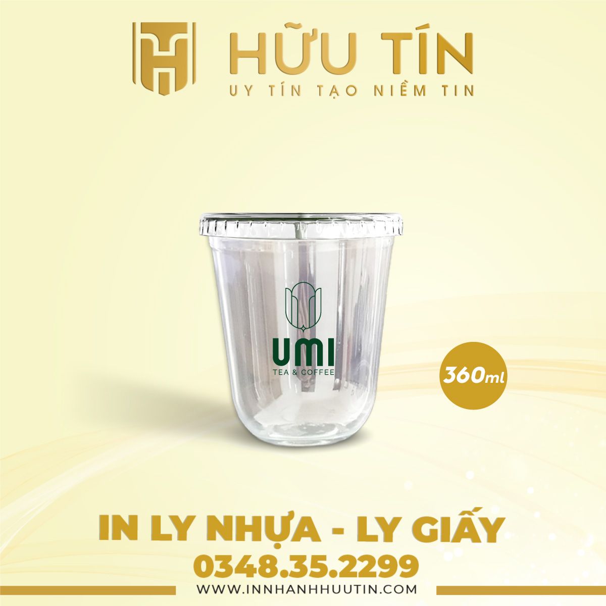  In 5000 Ly Nhựa PP Đáy Bầu 360ml - In 1 màu 