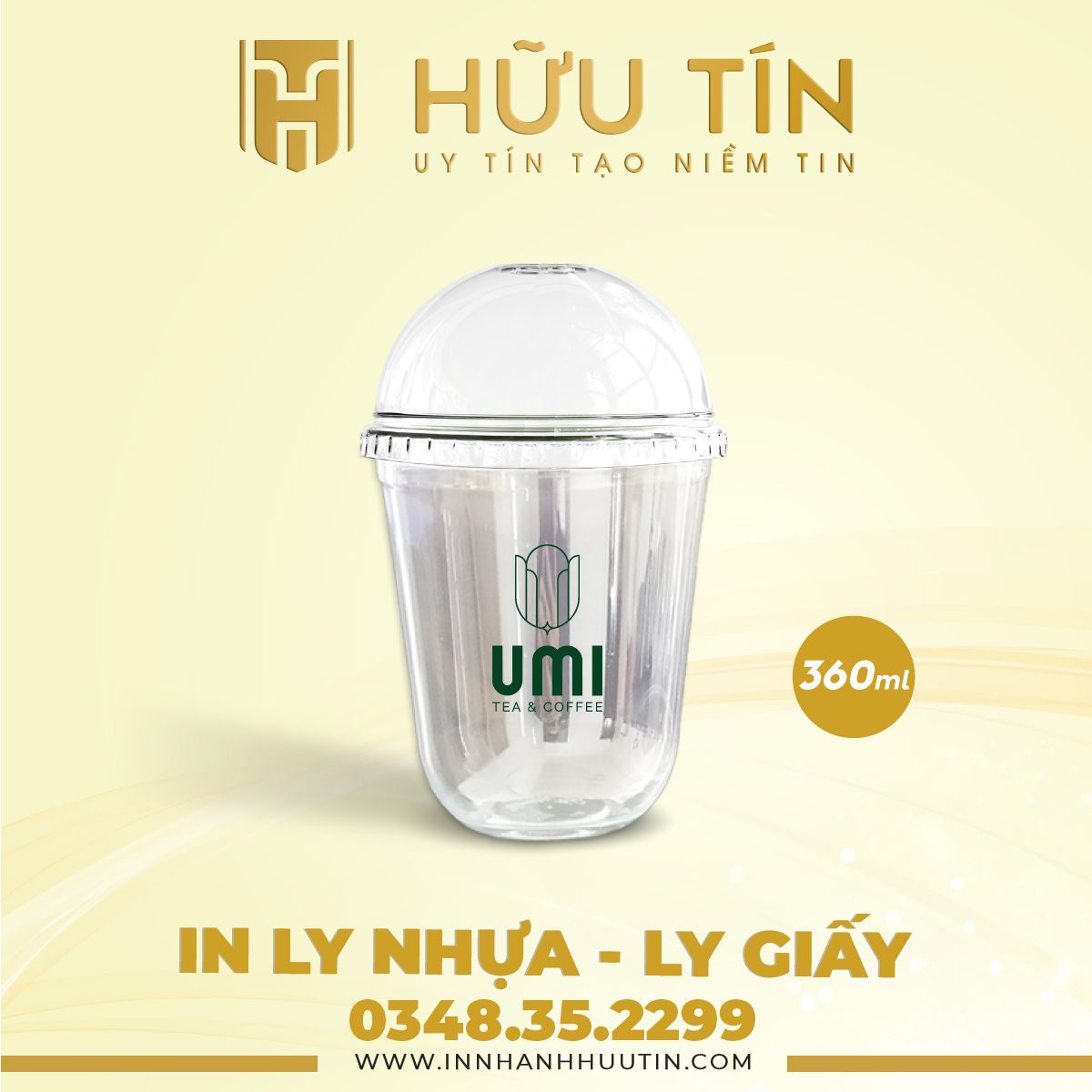  In 5000 Ly Nhựa PP Đáy Bầu 360ml - In 1 màu 