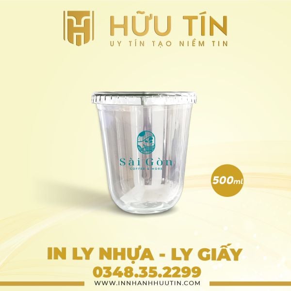 In 1000 Ly Nhựa PP Đáy Bầu 500ml - In 1 màu 