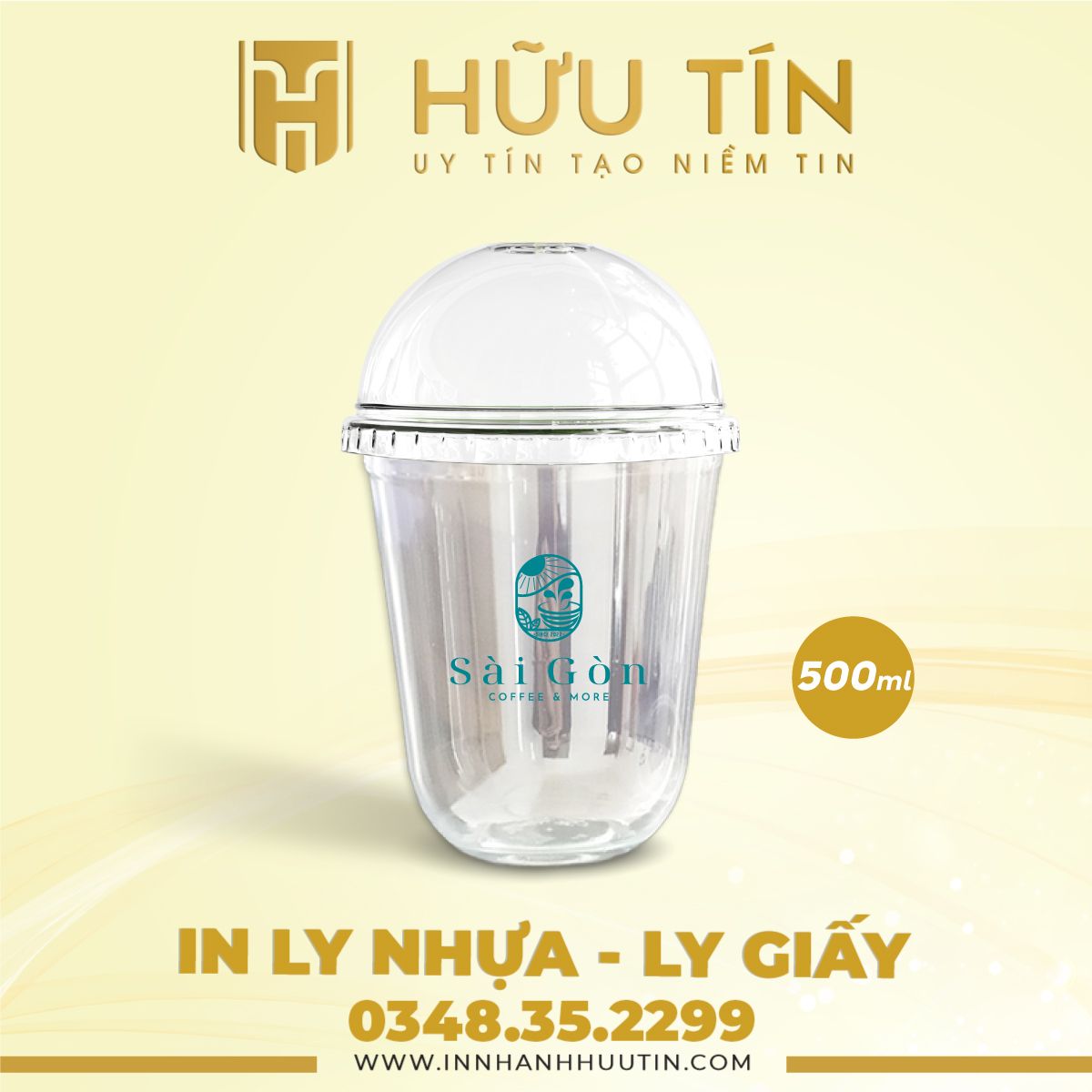  In 20000 Ly Nhựa PP Đáy Bầu 500ml - In 1 màu 