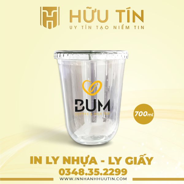  In 20000 Ly Nhựa PP Đáy Bầu 700ml - In nhiều màu 