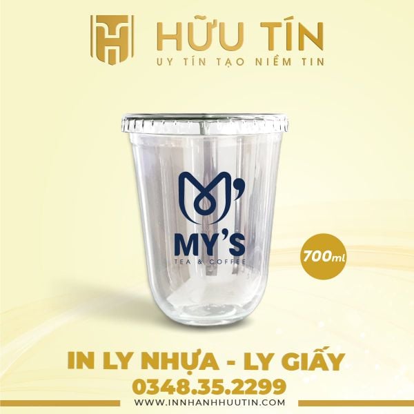  In 1000 Ly Nhựa PP Đáy Bầu 700ml - In 1 màu 