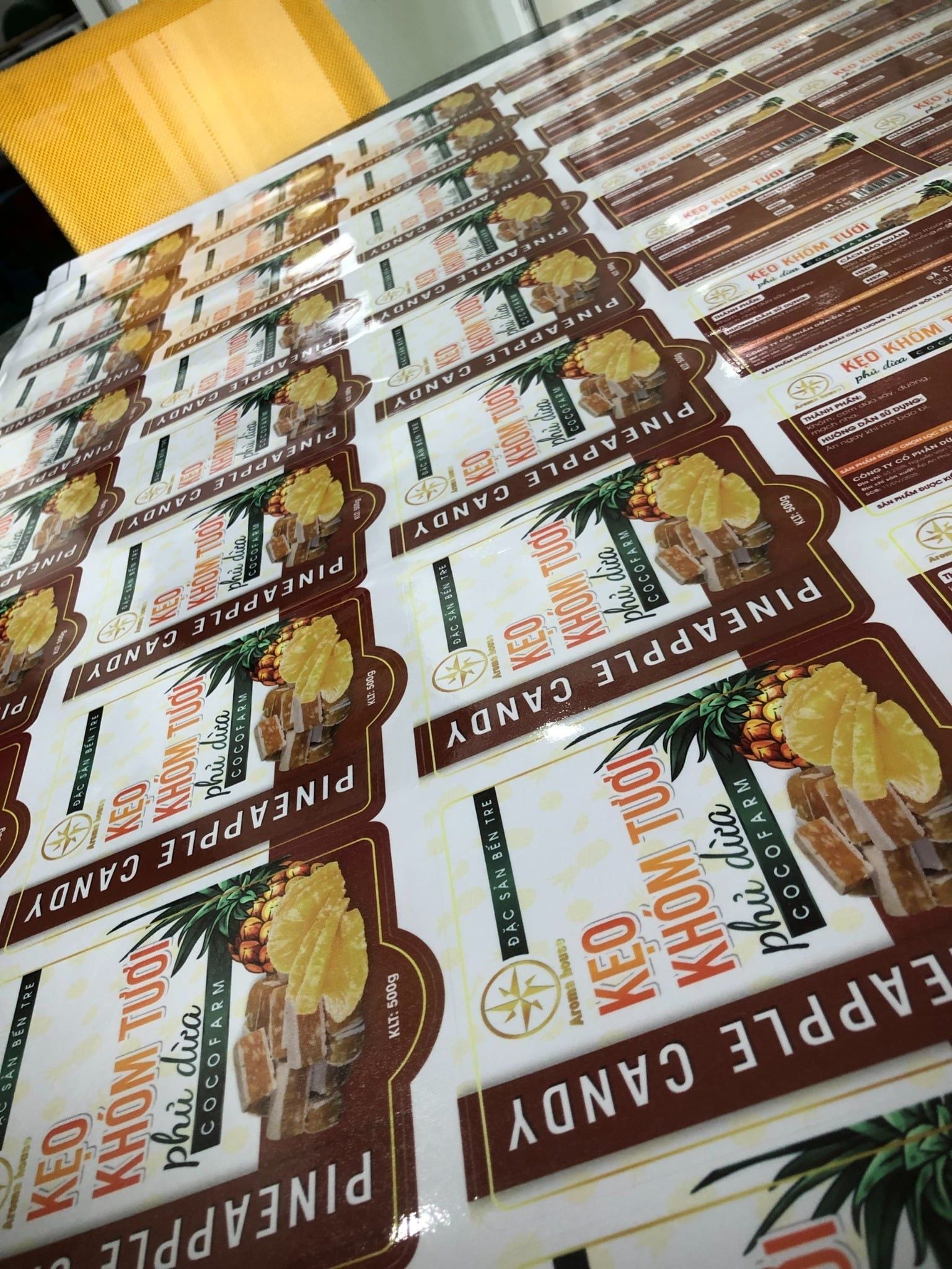  Tem decal chống thấm - Kẹo Khóm Aroma 