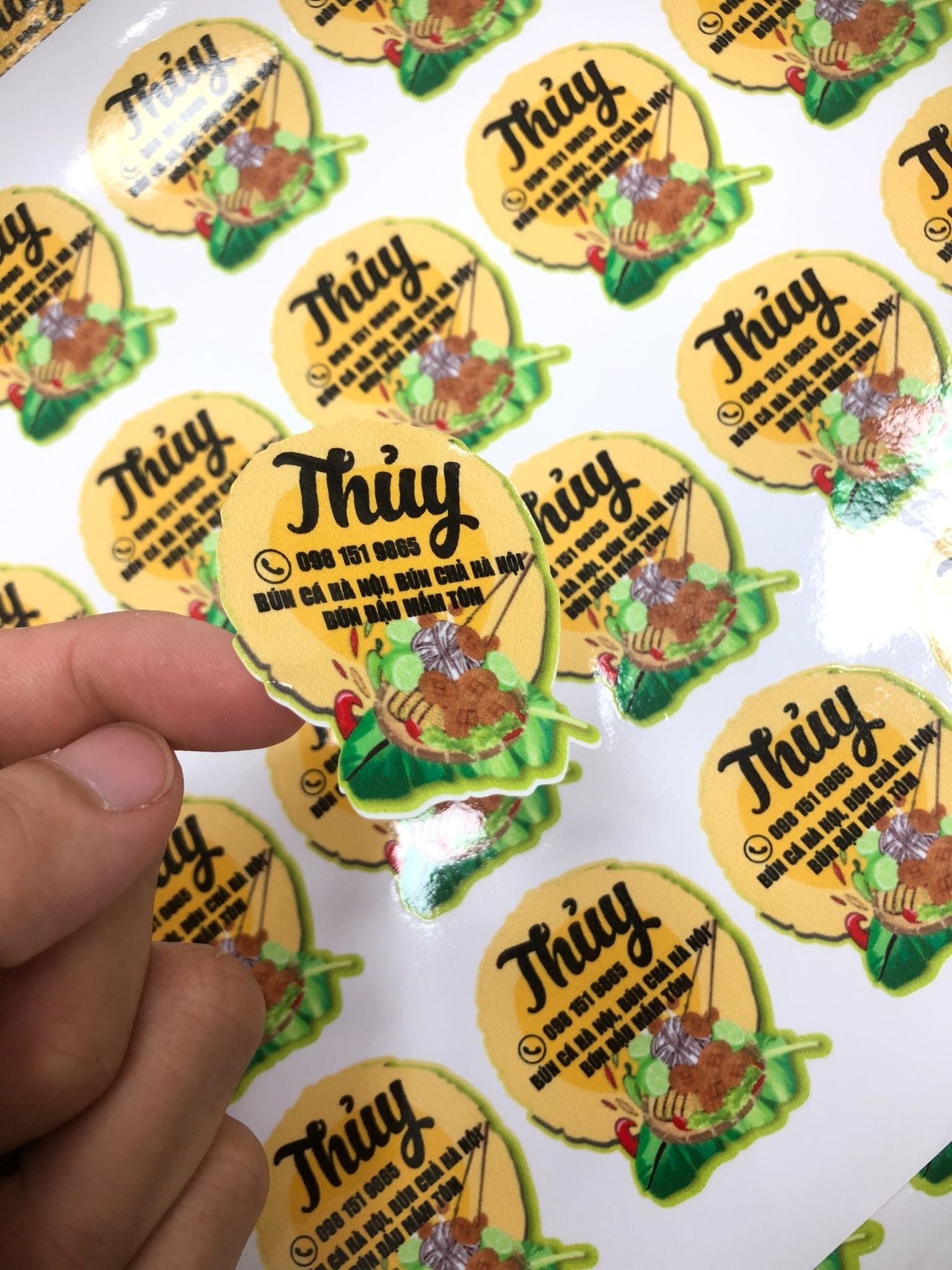  Tem decal tròn - Bún Đậu Thủy 