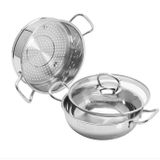  Bộ nồi xửng inox 3 đáy, thân bẹt Fivestar FNX24001 24cm (quai đũa, vung kính) 
