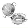  Bộ nồi xửng inox 3 đáy, thân bẹt Fivestar FNX24001 24cm (quai đũa, vung kính) 
