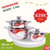  Bộ nồi inox 3 đáy Sunhouse SH335 