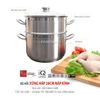  Bộ 2 nồi xửng Inox 430 28cm Fivestar - Quai đũa, nắp kiếng FSNX28 