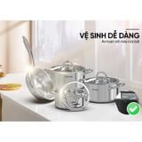  Bộ nồi chảo Inox 304 Sunhouse SHG808 