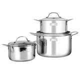  Bộ nồi Inox cao cấp 3 lớp liền đáy Tri-Max 3 chiếc size 16-20-24cm 