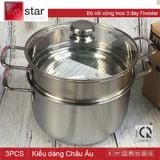  Bộ nồi xửng inox 3 đáy Fivestar FSNX30003 30cm, dày 0.8mm 