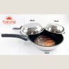  Chảo chống dính inox 3 đáy vân caro Fivestar Standard 20cm 