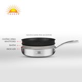  Chảo Inox cao cấp 2 lớp đáy liền Tri-Max 24cm 