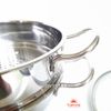  Bộ nồi xửng inox 3 đáy, thân bẹt Fivestar FNX26001 26cm (quai đũa, vung kính) 