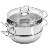  Bộ nồi xửng inox 3 đáy, thân bẹt Fivestar FNX26001 26cm (quai đũa, vung kính) 
