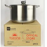  Nồi luộc gà inox 1 đáy Fivestar Htcook 30cm, vung inox 