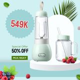  Máy xay sinh tố Bear LLJC04W1 (màu xanh, hai cối rời 0.35 & 0.4l) 