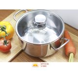  Nồi inox Sandwich Fivestar 22cm FSN22-SW, 3 đáy, vung kính 