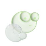  Đĩa ăn dặm silicon y tế 3 ngăn mặt cười cho bé 