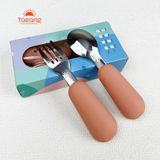  Set bộ 4 món bát thìa dĩa ăn dặm Silicone Taeang (hình cáo Fox, có đế hít chống đổ) 
