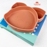  Set bộ 4 món bát thìa dĩa ăn dặm Silicone Taeang (hình cáo Fox, có đế hít chống đổ) 