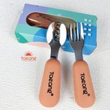  Set bộ 4 món bát thìa dĩa ăn dặm Silicone Taeang (hình cáo Fox, có đế hít chống đổ) 