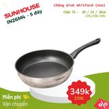  Chảo cạn Sunhouse inox 5 đáy IN26M4 26cm 