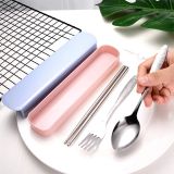 Bộ đũa thìa dĩa văn phòng inox cao cấp - bộ đũa thìa cá nhân 