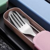  Bộ đũa thìa dĩa văn phòng inox cao cấp - bộ đũa thìa cá nhân 