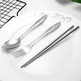  Bộ đũa thìa dĩa văn phòng inox cao cấp - bộ đũa thìa cá nhân 