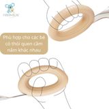  Set thìa nĩa tập xúc silicon uốn cong chống hóc ăn dặm bằng Inox dạng tay cầm cho bé 