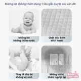  Tấm lót chống thấm dùng 1 lần Miếng lót mỏng nhẹ cho bé thay tã bỉm chống hăm cho trẻ sơ sinh (100 miếng) 