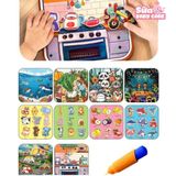  Bộ đồ chơi giáo dục phát triển kĩ năng 2in1. Đồ chơi montessori,đồ chơi xé yên tĩnh, tranh vẽ nước, tranh bóc dán cho bé 