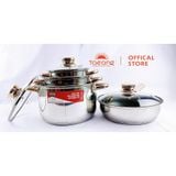  Bộ nồi chảo Inox 5 đáy Sunhouse SHG789 