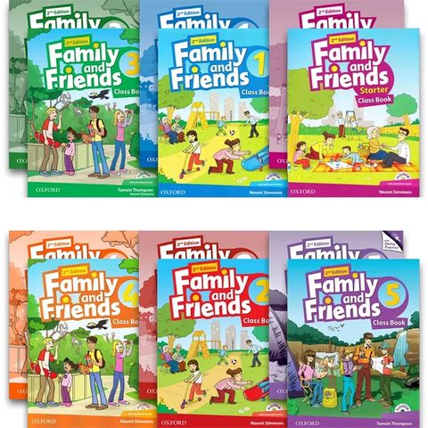  Combo 6 bộ: Family and Friends 1, 2, 3, 4, 5, Starter- 2nd Edition – In màu, kèm CD 