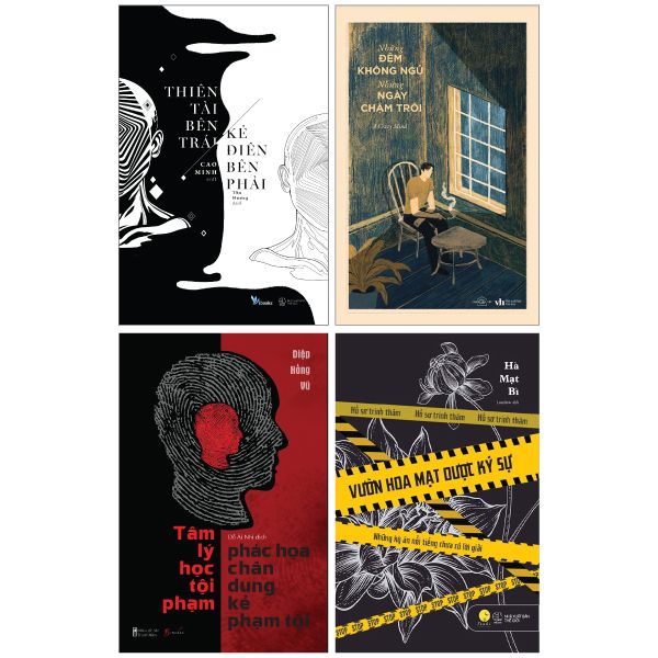  Combo Sách Thiên Tài Bên Trái, Kẻ Điên Bên Phải + Tâm Lý Học Phạm Tội - Phác Họa Chân Dung Kẻ Phạm Tội + Những Đêm Không Ngủ Những Ngày Chậm Trôi + Vườn Hoa Mạt Dược Ký Sự (Bộ 4 Cuốn) 