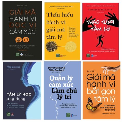  Bộ 6 Cuốn: Thao Túng Tâm Lý + Giải Mã Hành Vi + Quản Lý Cảm Xúc + Tâm Lý Học Ứng Dụng + Thấu Hiểu Hành Vi + Đọc Vị Cảm Xúc 
