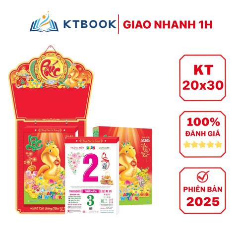  Lịch Bloc Cực Đại Hương Trang Hồng Phúc Cát Tường 2025 KT 20x30cm 