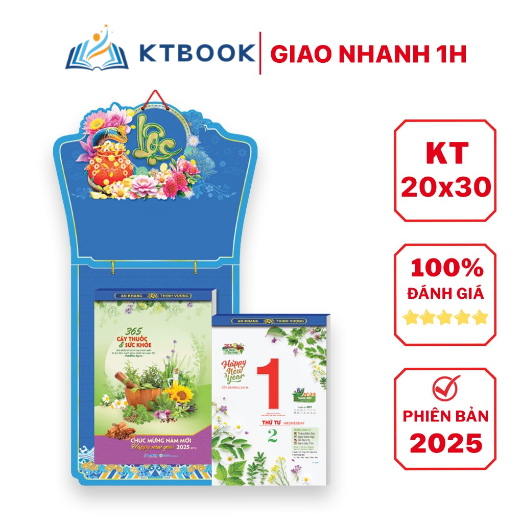  Lịch Tết Bloc An Hảo 365 Cây Thuốc Và Sức Khỏe 2025 Kích Thước 20x30cm 