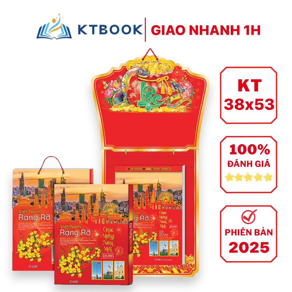  Lịch Bloc Siêu Cực Đại Đặc Biệt An Hảo Việt Nam Rạng Rỡ 2025 KT 38x53cm 