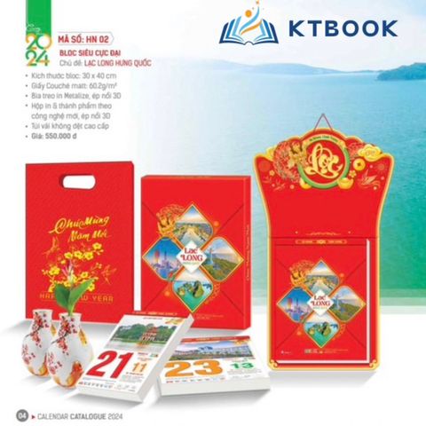  Lịch Bloc 30x40 Lạc Long Hưng Quốc (HN-02) 