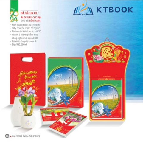  Lịch Bloc 30x40 Sống Xanh (HN-03) 