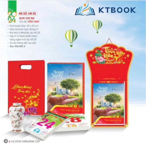  Lịch Bloc 25x35 Sống Xanh (HN-05) 