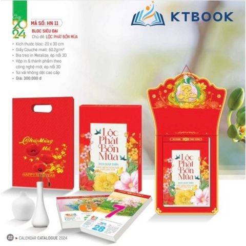  Lịch Bloc 20x30 Lộc Phát Bốn Mùa (HN-11) 
