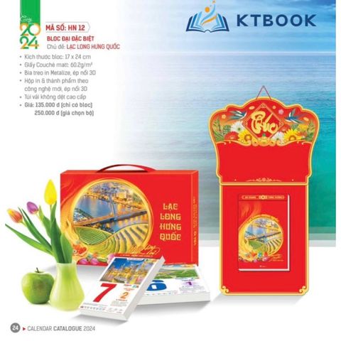  Lịch Bloc 17×24 Lạc Long Hưng Quốc (HN-12) 