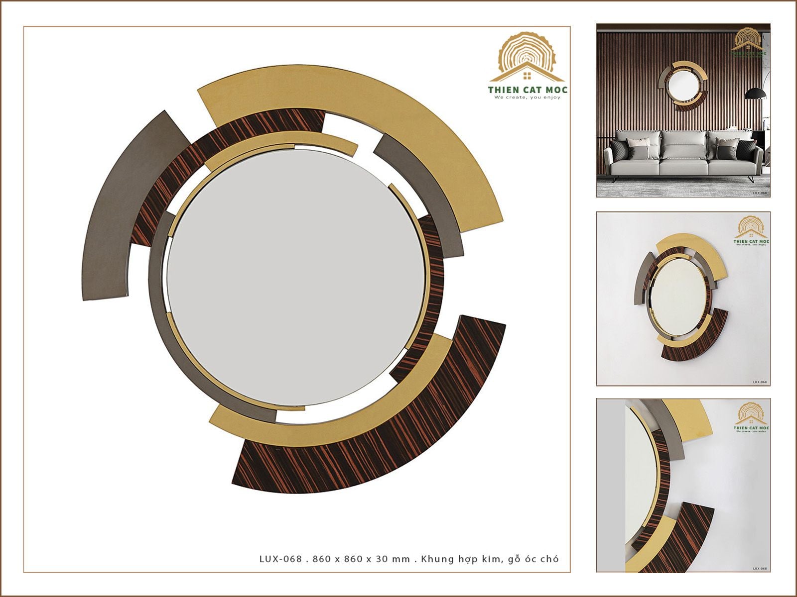 Gương Luxury LUX068 Thiên Cát Mộc