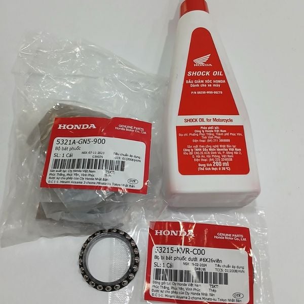 Combo 6 (BỘ BI BÁT PHUỐC+NHỚT PHUỘC) dung chung nhiều dòng xe Honda-5321AGN5900-08290M9900ZT9-53210KVRC00-53215KVRC00