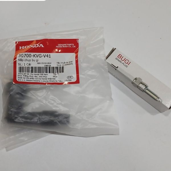 Combo 1( bugi , nắp chụp bugi ) HONDA  Air Blade 110CC-125CCFI - 30700KVGV41- 31917KPH901