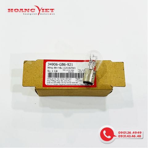 Bóng đèn hậu (12V18/5W) - Honda DREAM, FUTURE, VISION, WAVE, WINNER - 34906GB6921