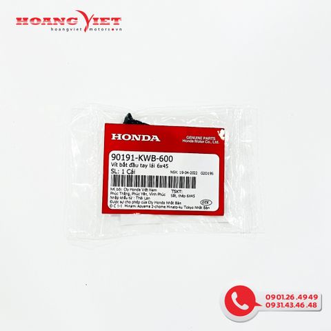 Vít bắt đầu tay lái 6x45 - HONDA Vít bắt đầu tay lái nhiều dòng xe 6x45 - 90191KWB600